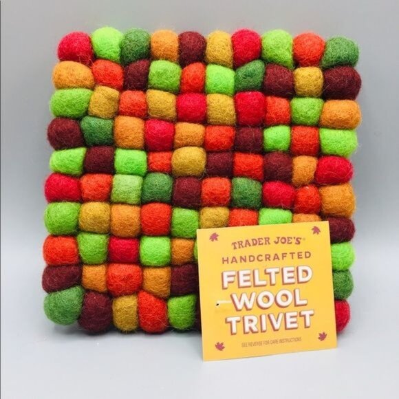 Trader Joe’s 2020 Holiday Wool Trivet Handcrafted Felted Wool in Nepal - Picture 3 of 7